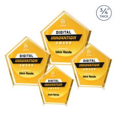 Belmar Pentagon VividPrint Double Sided Award - Gold  - Desktop Awards