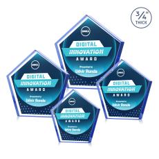 Belmar Pentagon VividPrint Double Sided Award - Blue  - Desktop Awards