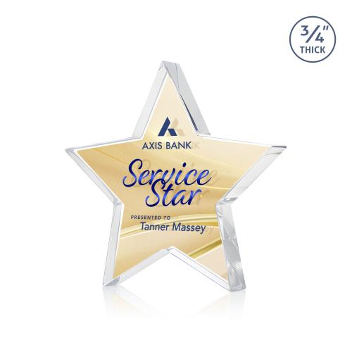 Recognition Awards - Crystal Awards - Crystal Star Awards - Esna Star VividPrint&trade; Double Sided Award - Clear