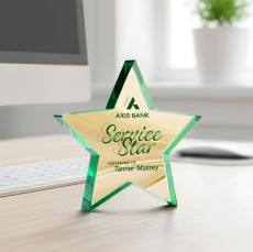 Esna Star VividPrint Double Sided Award - Emerald - Desktop Awards