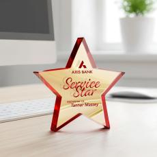 Esna Star VividPrint Double Sided Award - Red - Desktop Awards