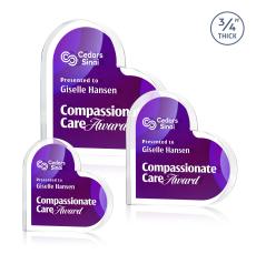 Davina Heart VividPrint Double Sided Award - Clear - Desktop Awards