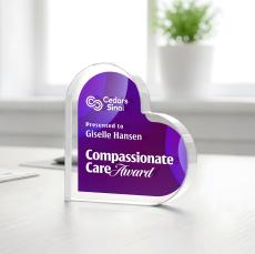 Davina Heart VividPrint Double Sided Award - Clear - Desktop Awards