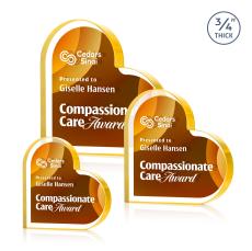 Davina Heart VividPrint Double Sided Award - Gold - Desktop Awards