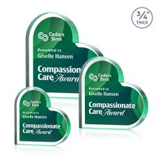 Davina Heart VividPrint Double Sided Award - Emerald - Desktop Awards