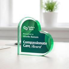 Davina Heart VividPrint Double Sided Award - Emerald - Desktop Awards