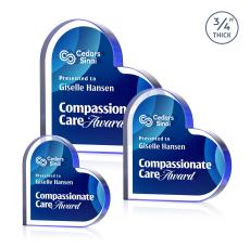 Davina Heart VividPrint Double Sided Award - Blue - Desktop Awards