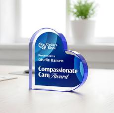 Davina Heart VividPrint Double Sided Award - Blue - Desktop Awards