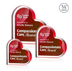 Davina Heart VividPrint Double Sided Award - Red - Desktop Awards