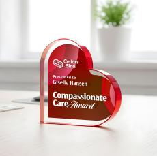Davina Heart VividPrint Double Sided Award - Red - Desktop Awards