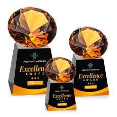 Fortino VividPrint Award - Black/Amber - Colored Crystal Awards