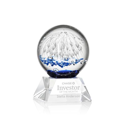 Recognition Awards - Glass Awards - Art Glass Awards - Starburst Award on Sheffield Base - Clear