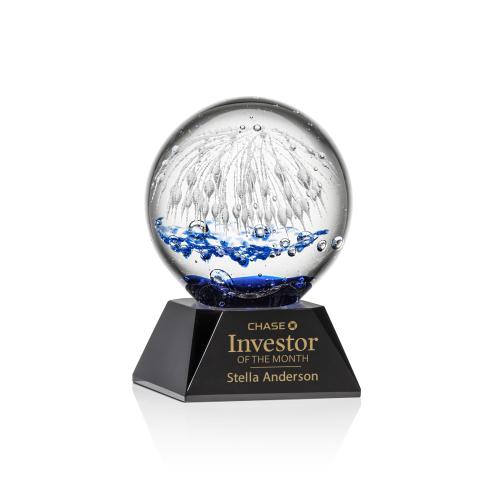 Recognition Awards - Glass Awards - Art Glass Awards - Starburst Award on Sheffield Base - Black