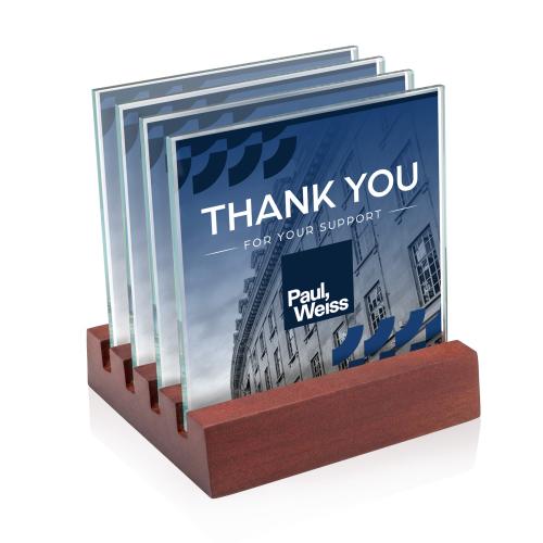 Corporate Gifts - Coasters - Rockford VividPrint&trade; Coasters - Set of 4 on Brolin Rosewood
