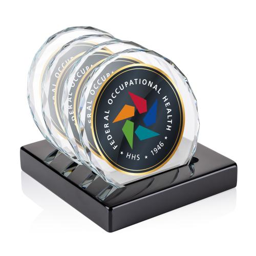 Corporate Gifts - Coasters - Porterfield VividPrint&trade; Coasters - Set of 4 on Piano Finish Black