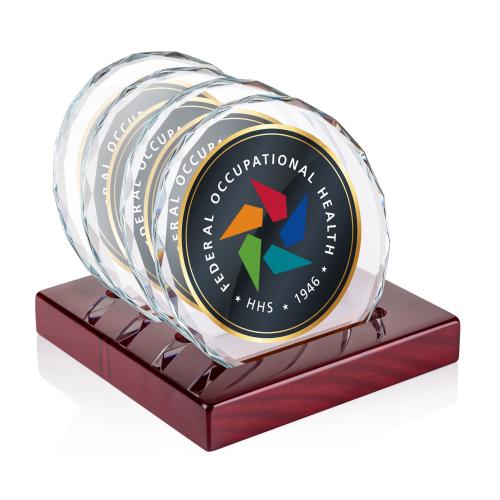 Corporate Gifts - Coasters - Porterfield VividPrint&trade; Coasters - Set of 4 on Piano Finish Rosewood