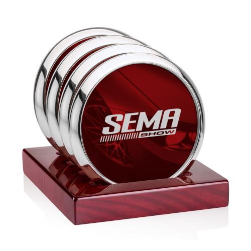 Corporate Gifts - Coasters - Danville VividPrint&trade; Coasters on Rosewood Base - Set of 4