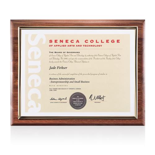 Plaque Awards - Certificate Frames - Sedgewick Certificate Holder