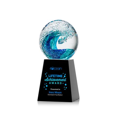 Recognition Awards - Glass Awards - Art Glass Awards - Surfside VividPrint&trade; Award on Celestina Black