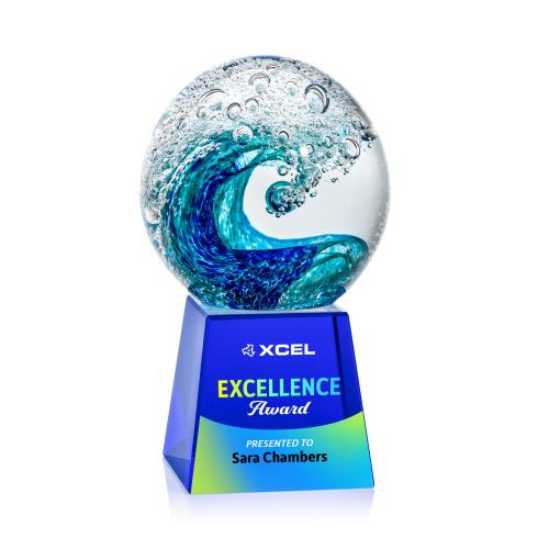 Recognition Awards - Glass Awards - Art Glass Awards - Surfside VividPrint&trade; Award on Fortino Blue