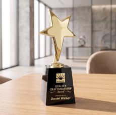 Tuscany Gold Star on Celestina Base - Black - Safety Awards