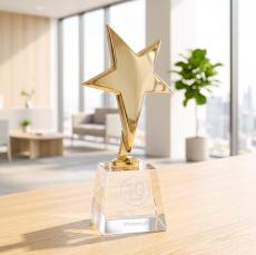 Tuscany Gold Star on Fortino Base - Clear - Safety Awards