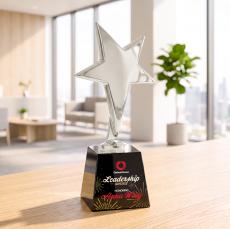 Tuscany Chrome Star VividPrint Award on Fortino - Black - Safety Awards