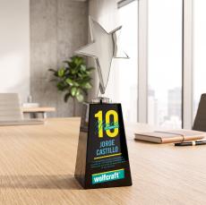 Tuscany Chrome Star VividPrint Award on Novita Base - Black - Safety Awards