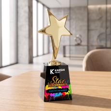 Tuscany Gold Star VividPrint Award on Celestina - Black - Safety Awards