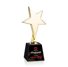 Tuscany Gold Star VividPrint Award on Fortino Base - Black - Safety Awards