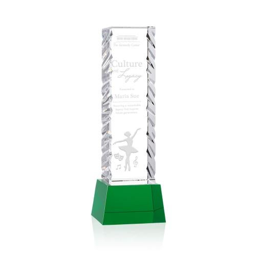 Recognition Awards - Crystal Awards - Arezzo Award on Base - Green