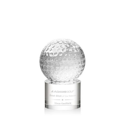 Recognition Awards - Crystal Awards - Golf Ball Award on Marvel Base 