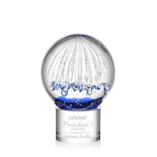 Recognition Awards - Glass Awards - Art Glass Awards - Starburst Award on Marvel Base - Clear
