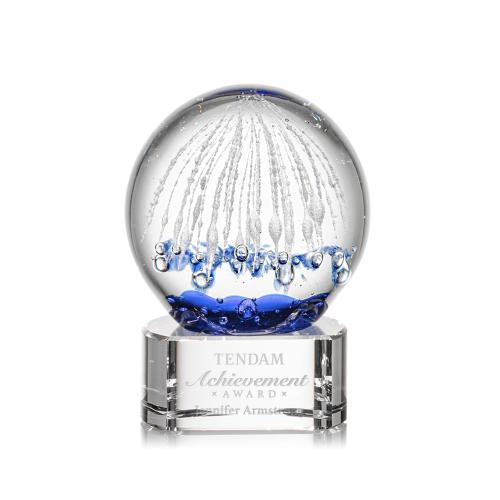 Recognition Awards - Glass Awards - Art Glass Awards - Starburst Award on Paragon Base - Clear