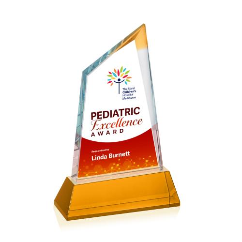 Recognition Awards - Crystal Awards - Sandown VividPrint&trade; Award on Newhaven Base - Amber