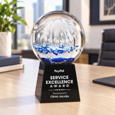 Starburst Glass Award on Fortino Base - Black