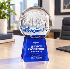 Starburst Glass Award on Fortino Base - Blue