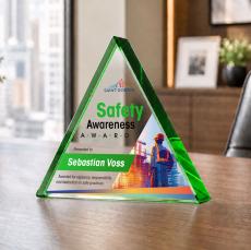 Adler Triangle VividPrint Award - Green - Desktop Awards