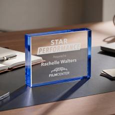 Verona Paperweight - Blue - Safety Awards