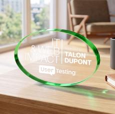 Baldus Oval Award - Green  - Desktop Awards