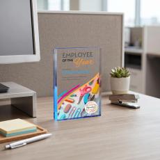 Toledo VividPrint Award - Blue (Vert) - Desktop Awards
