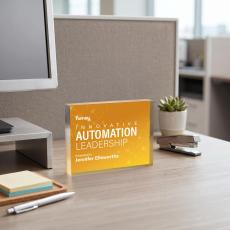 Toledo VividPrint Double Sided Award - Gold (Horiz) - Desktop Awards