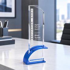 Barton Award - Blue - Colored Glass Awards
