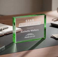 Verona Paperweight - Green - Desktop Awards