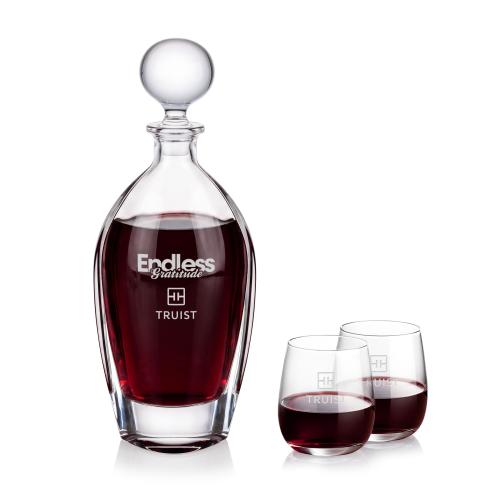 Corporate Gifts - Barware - Barware Gift Sets - Langara Decanter & Crestview Stemless Wine
