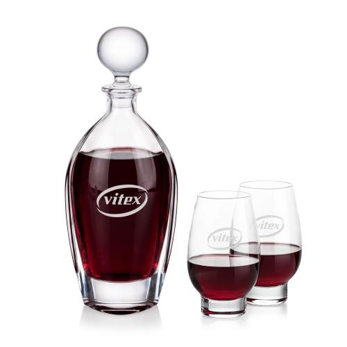 Corporate Gifts - Barware - Barware Gift Sets - Langara Decanter & Glenarden Stemless Wine
