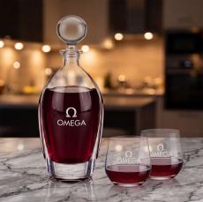 Langara Decanter & Garland Stemless Wine - Barware Gift Sets