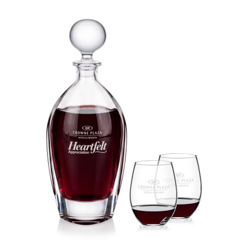 Corporate Gifts - Barware - Barware Gift Sets - Langara Decanter & RIEDEL Stemless Wine