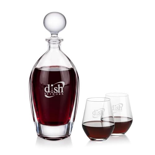 Corporate Gifts - Barware - Barware Gift Sets - Langara Decanter & Reina Stemless Wine