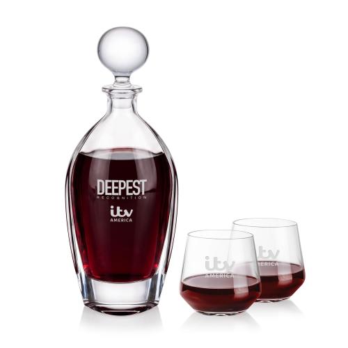 Corporate Gifts - Barware - Barware Gift Sets - Langara Decanter & Sturgis Stemless Wine